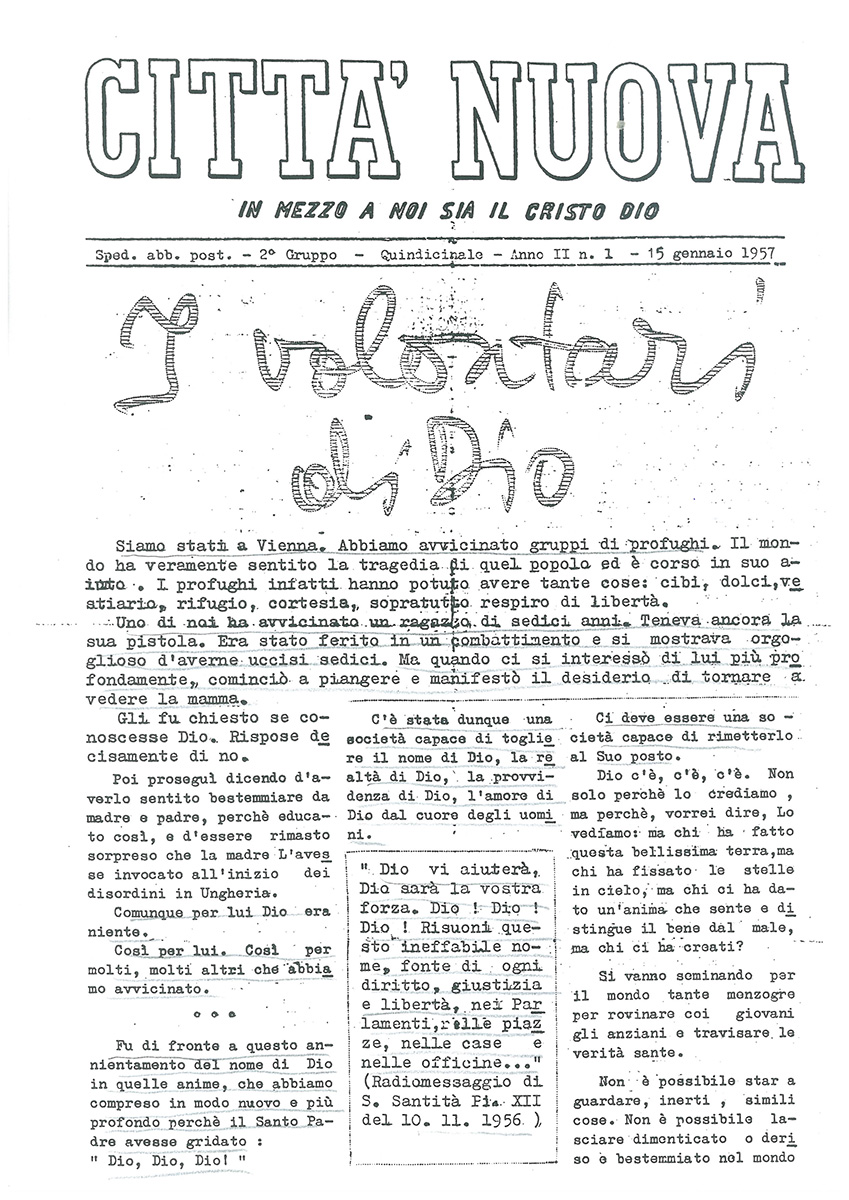 Časopis Cittá Nuova z roku 1957